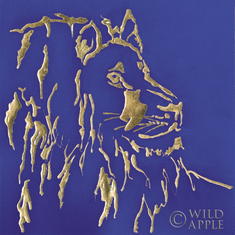 Reproduction of Gilded Lion Indigo by Chris Paschke - Wall Decor Art