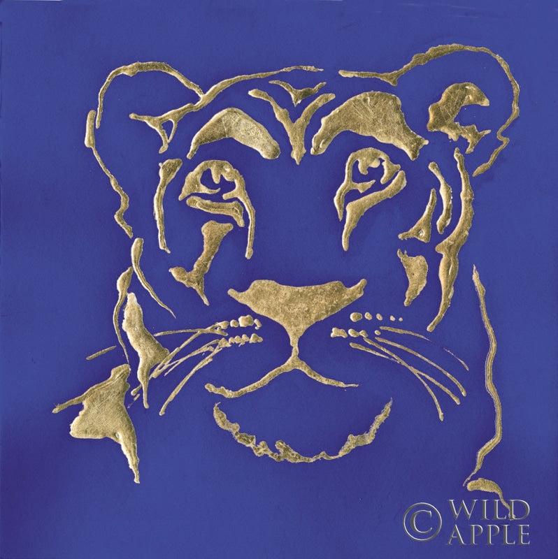 Reproduction of Gilded Lioness Indigo by Chris Paschke - Wall Decor Art