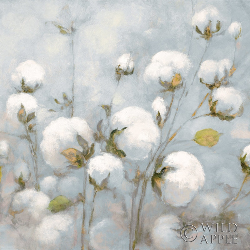 Reproduction of Cotton Field Blue Gray Crop by Julia Purinton - Wall Decor Art