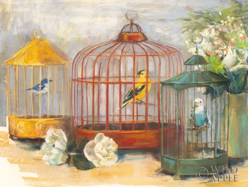 Reproduction of Birdcage Trio by Carol Rowan - Wall Decor Art