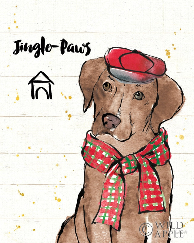 Reproduction of Strike a Paws II v2 Christmas Jingle Paws by Anne Tavoletti - Wall Decor Art