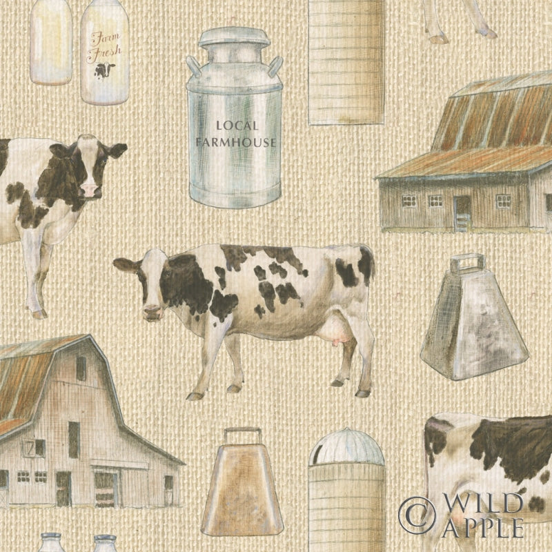 Reproduction of Country Cow Pattern VA by James Wiens - Wall Decor Art