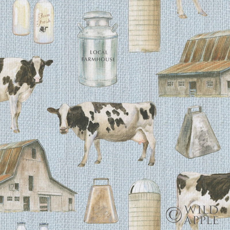 Reproduction of Country Cow Pattern VB by James Wiens - Wall Decor Art