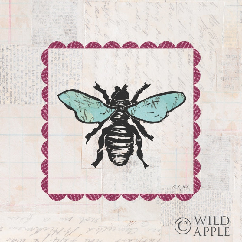 Reproduction of Bee Stamp Bright by Courtney Prahl - Wall Decor Art