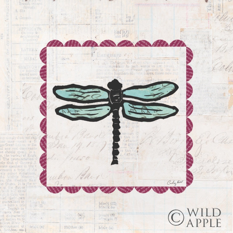 Reproduction of Dragonfly Stamp Bright by Courtney Prahl - Wall Decor Art