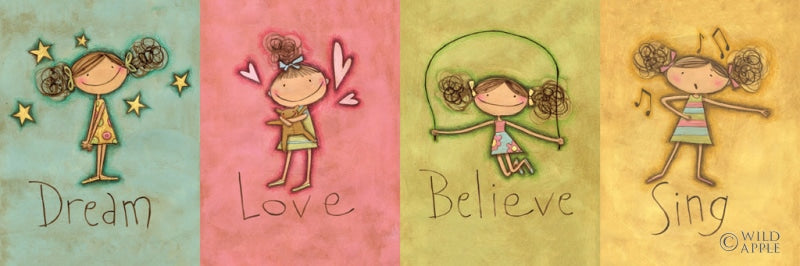 Reproduction of Dream Love Believe Sing Panel v3 by Anne Tavoletti - Wall Decor Art