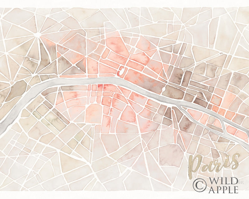 Reproduction of Watercolor Wanderlust Paris Blush Crop by Laura Marshall - Wall Decor Art
