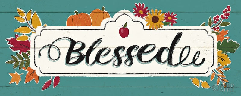 Reproduction of Thankful V Turquoise by Janelle Penner - Wall Decor Art