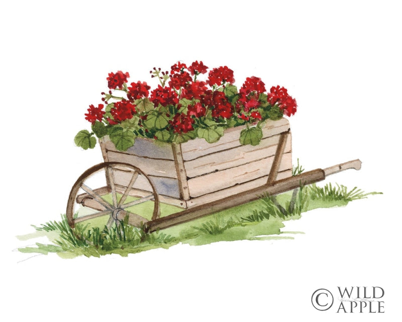 Reproduction of Life on the Farm Wheelbarrow Element by Kathleen Parr McKenna - Wall Decor Art