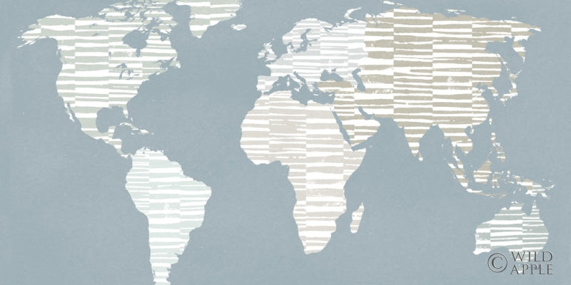 Reproduction of Calm World Map Crop by Moira Hershey - Wall Decor Art