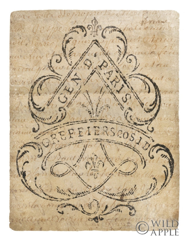 Reproduction of Letter Crest I Vintage v2 by Wild Apple Portfolio - Wall Decor Art