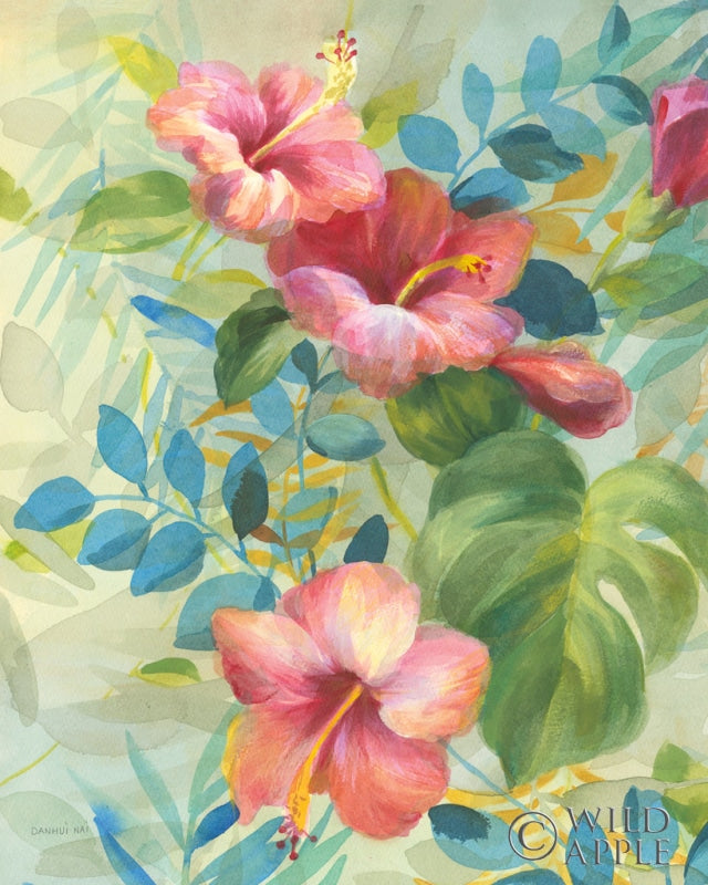 Reproduction of Hibiscus Garden II by Danhui Nai - Wall Decor Art