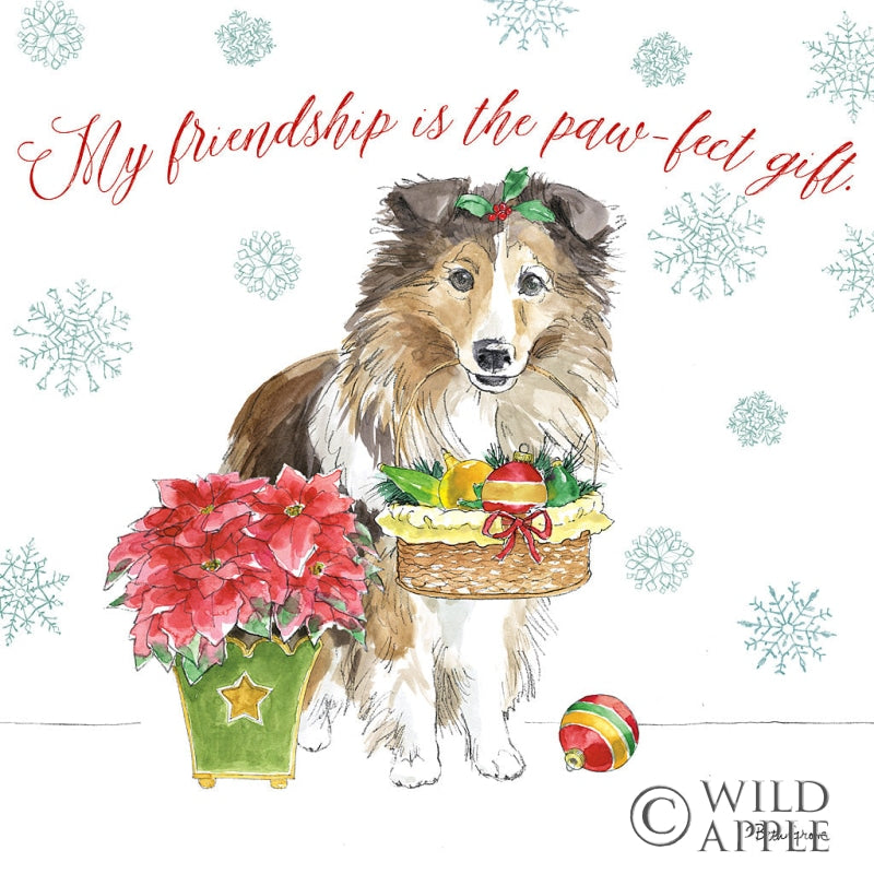 Reproduction of Holiday Paws III by Beth Grove - Wall Decor Art