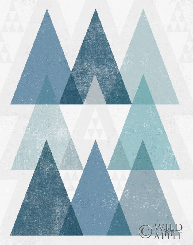 Reproduction of Mod Triangles IV Blue v2 by Michael Mullan - Wall Decor Art