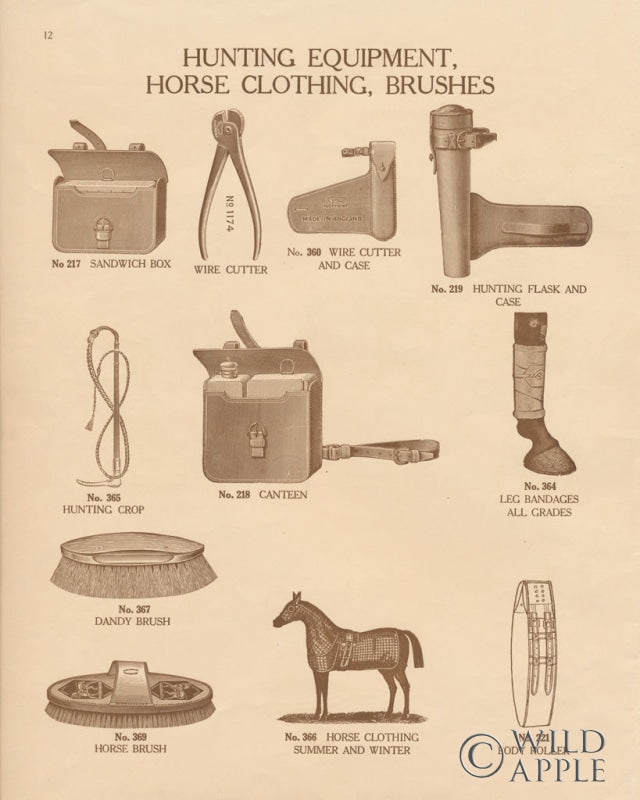 Reproduction of Equine Riding Gear IV by Wild Apple Portfolio - Wall Decor Art