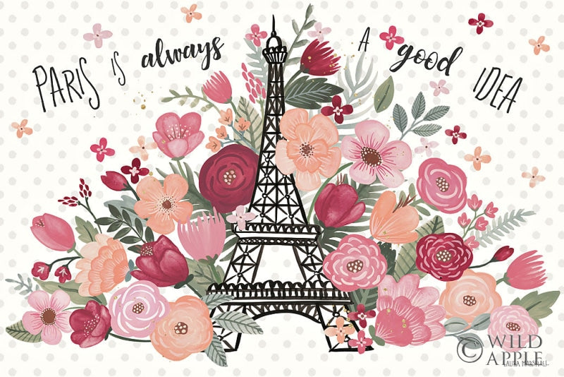 Reproduction of Paris is Blooming I by Laura Marshall - Wall Decor Art