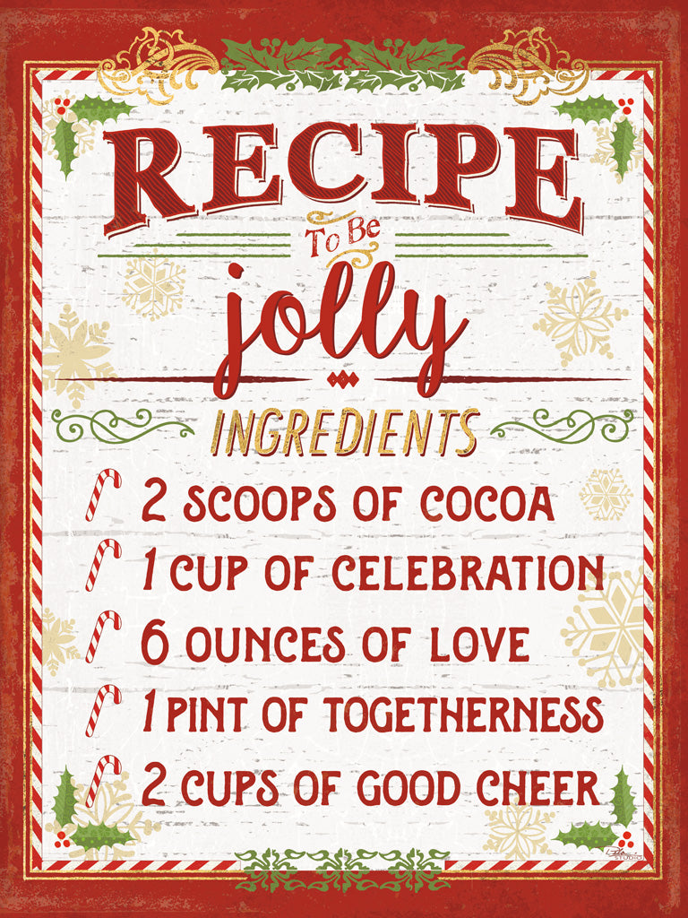 Reproduction of Holiday Recipe III Script by Pela Studio - Wall Decor Art