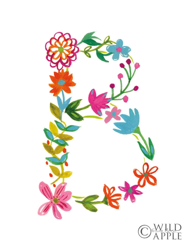 Reproduction of Floral Alphabet Letter II by Farida Zaman - Wall Decor Art