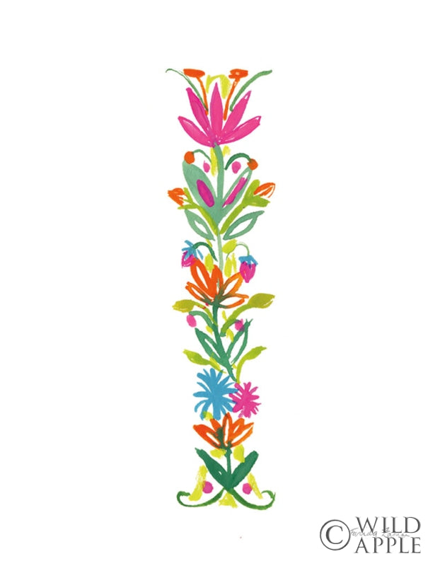 Reproduction of Floral Alphabet Letter IX by Farida Zaman - Wall Decor Art