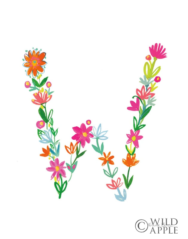 Reproduction of Floral Alphabet Letter XXIII by Farida Zaman - Wall Decor Art