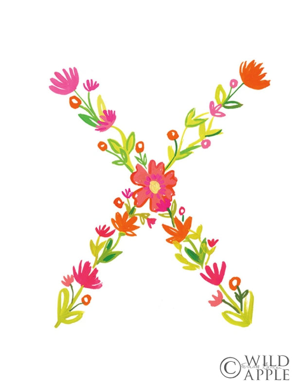 Reproduction of Floral Alphabet Letter XXIV by Farida Zaman - Wall Decor Art