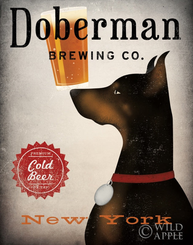 Reproduction of Doberman Brewing Company NY by Ryan Fowler - Wall Decor Art