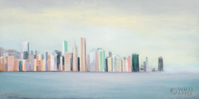 Reproduction of New York Skyline Blue Crop by Julia Purinton - Wall Decor Art