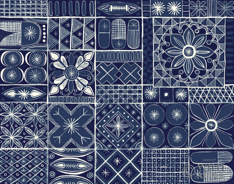 Reproduction of Adire VII Indigo by Kathrine Lovell - Wall Decor Art