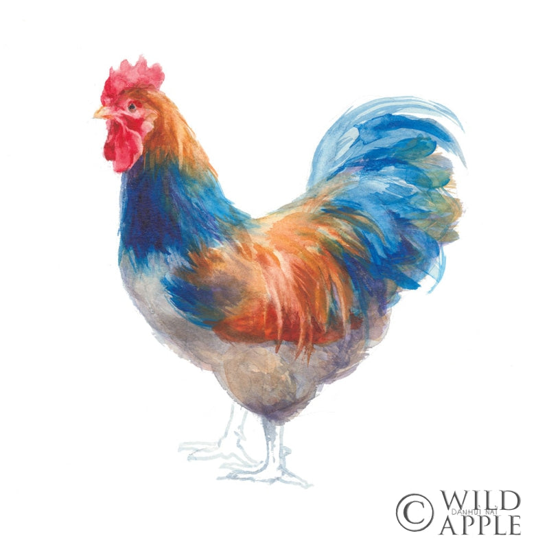 Reproduction of Hen on White by Danhui Nai - Wall Decor Art