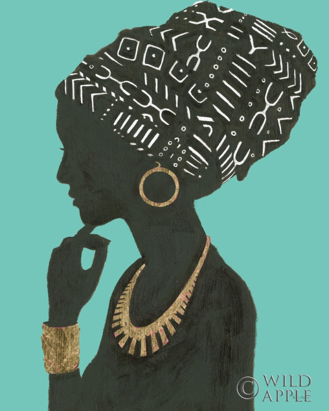 Reproduction of Graceful Majesty II Turquoise Crop by Emily Adams - Wall Decor Art