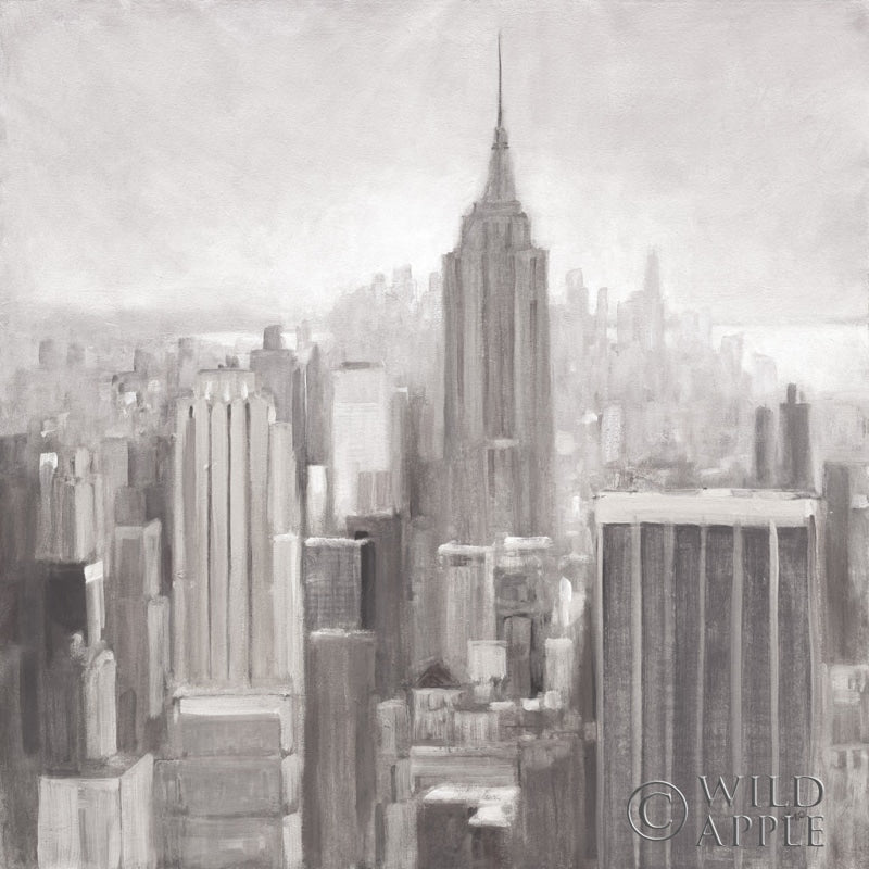 Reproduction of Manhattan in the Mist Gray by Julia Purinton - Wall Decor Art