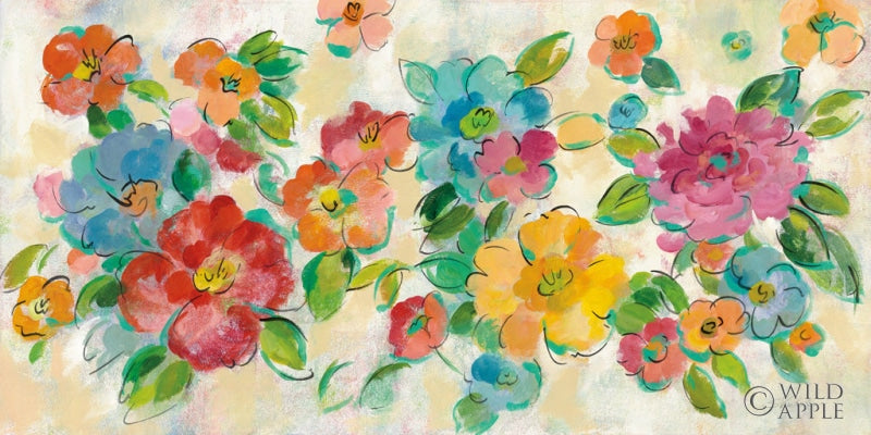 Reproduction of Playful Floral Trio I by Silvia Vassileva - Wall Decor Art