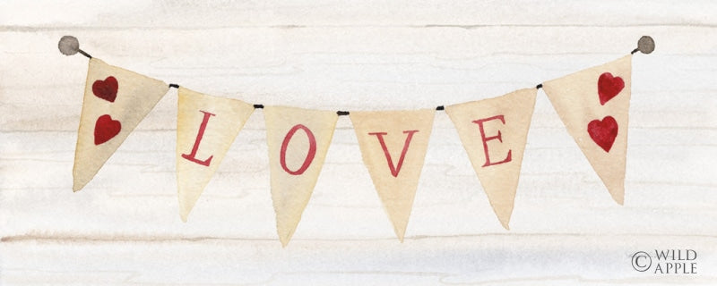 Reproduction of Rustic Valentine Banner II by Kathleen Parr McKenna - Wall Decor Art