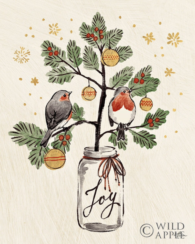 Reproduction of Christmas Lovebirds VII by Janelle Penner - Wall Decor Art