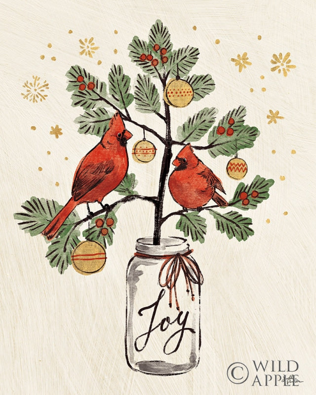 Reproduction of Christmas Lovebirds XIV by Janelle Penner - Wall Decor Art