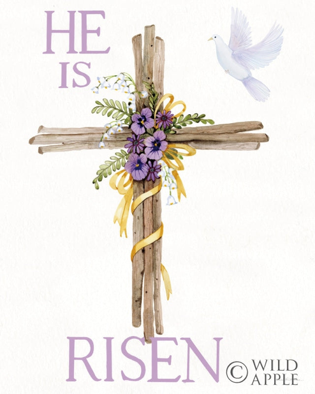 Reproduction of Easter Blessing Saying III with Cross by Kathleen Parr McKenna - Wall Decor Art