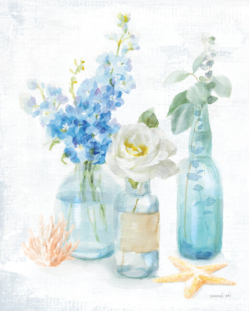 Reproduction of Beach Cottage Florals II by Danhui Nai - Wall Decor Art