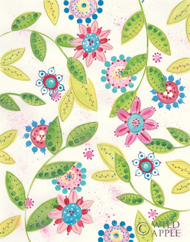 Reproduction of Funky Flowers by Courtney Prahl - Wall Decor Art