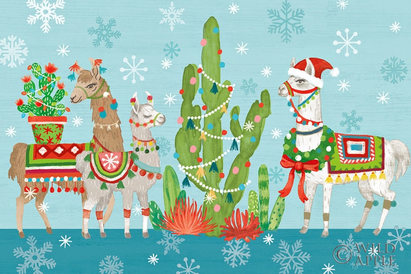 Reproduction of Lovely Llamas Christmas I by Mary Urban - Wall Decor Art