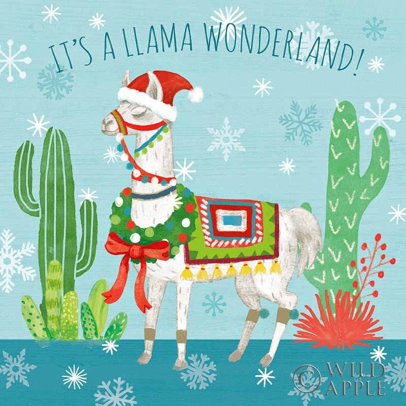 Reproduction of Lovely Llamas Christmas V by Mary Urban - Wall Decor Art