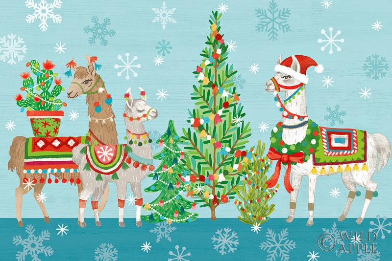 Reproduction of Lovely Llamas Christmas VIII by Mary Urban - Wall Decor Art