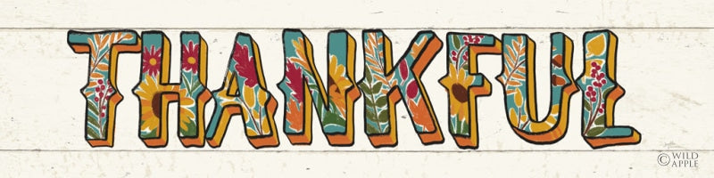 Reproduction of Thankful I White Panel by Janelle Penner - Wall Decor Art