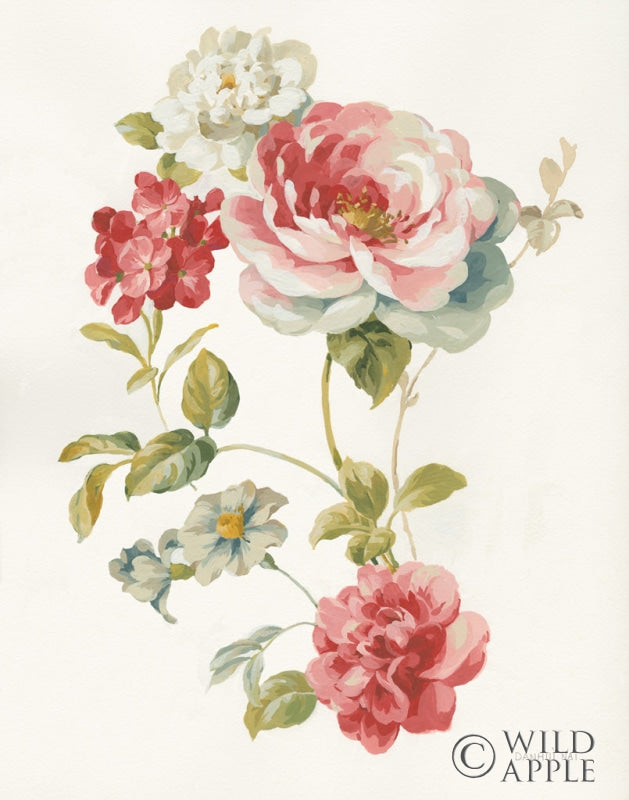 Reproduction of Floral Textiles II White Crop by Danhui Nai - Wall Decor Art