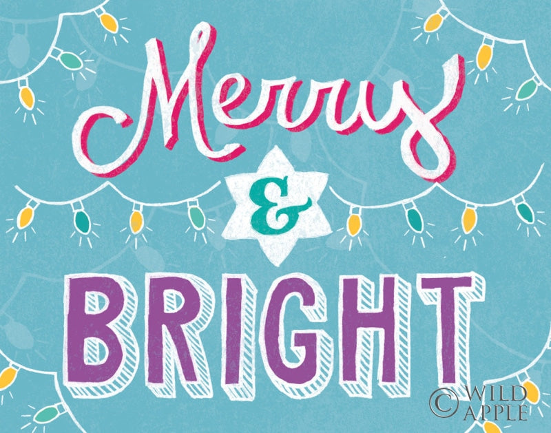 Reproduction of Merry and Bright Aqua by Mary Urban - Wall Decor Art
