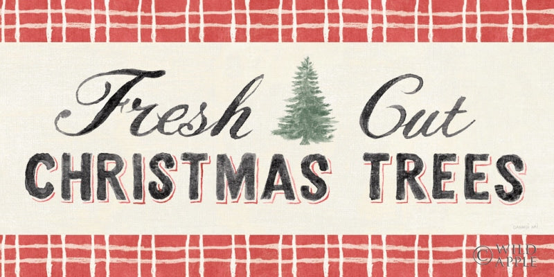 Reproduction of Floursack Holiday V Black Red Border by Danhui Nai - Wall Decor Art