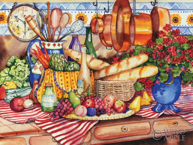 Reproduction of French Kitchen by Kathleen Parr McKenna - Wall Decor Art