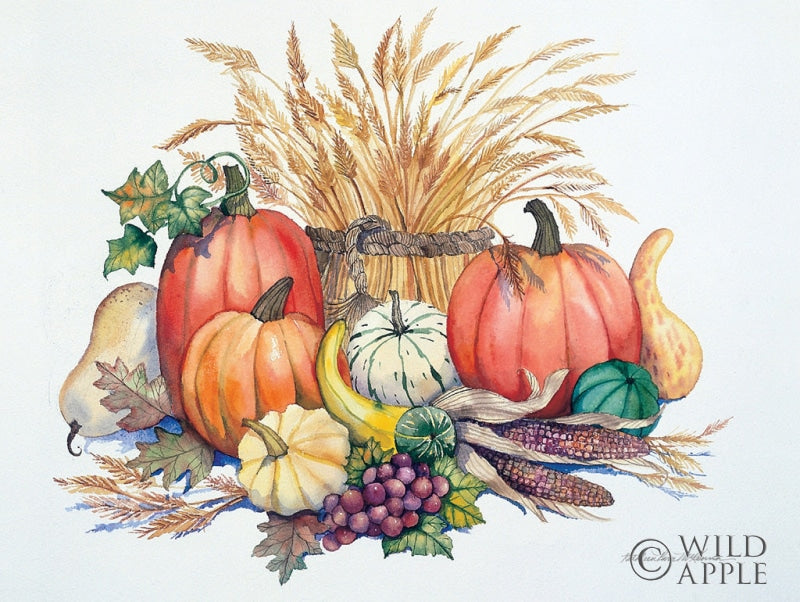 Reproduction of Pumpkin Harvest by Kathleen Parr McKenna - Wall Decor Art