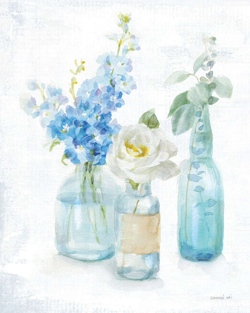 Reproduction of Beach Cottage Florals II - No Shells by Danhui Nai - Wall Decor Art