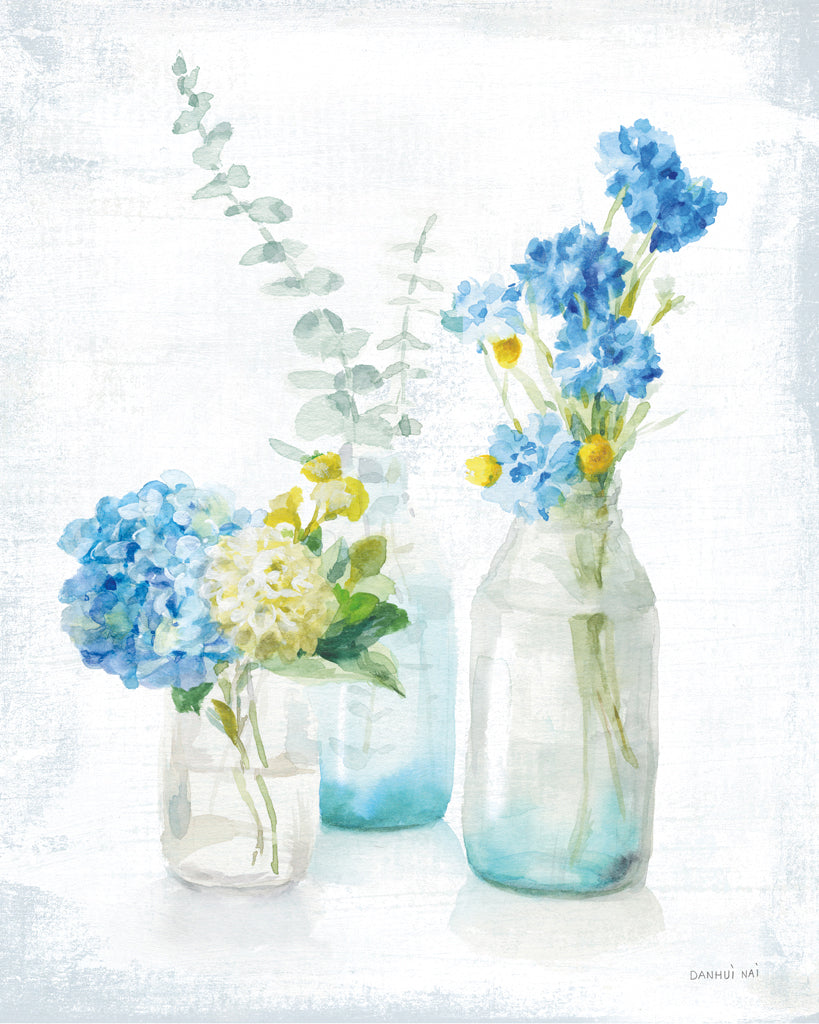 Reproduction of Beach Cottage Florals III - No Shells by Danhui Nai - Wall Decor Art