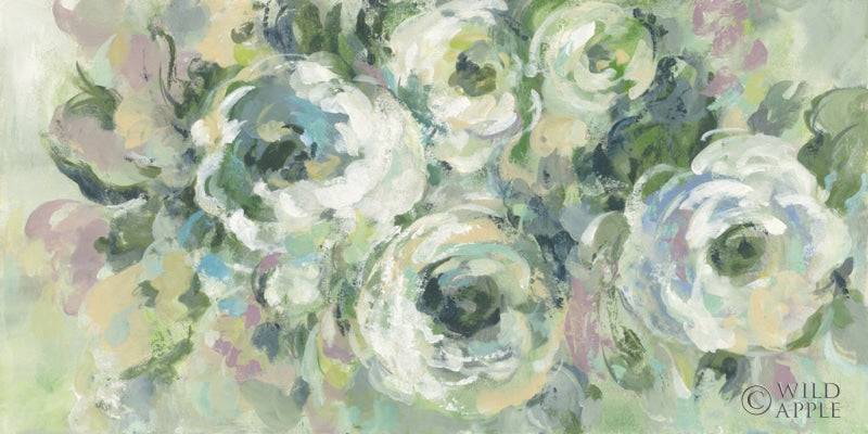 Reproduction of Sage and Lavender Peonies Light by Silvia Vassileva - Wall Decor Art